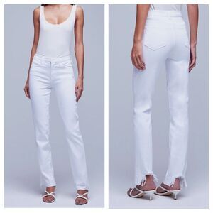 L'Agence Draya High Rise Slim Straight Jeans - Blanc MSRP $315 NWOT 24 Holiday